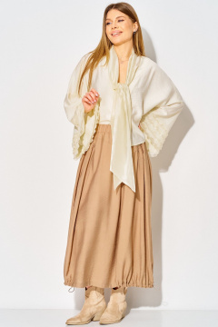 Блуза, юбка Laikony L-934 жемчужный+миндаль - фото 3