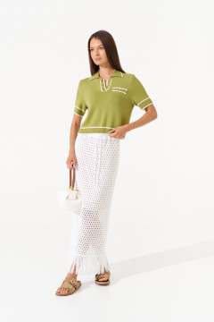 Джемпер Romgil РВ0405-ВИ4 золотая олива, молочный - фото 4