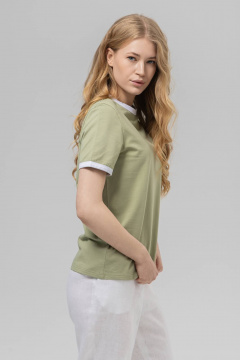 Майка Romgil РП0131-ХЛ4 светло-оливковый, белый - фото 5