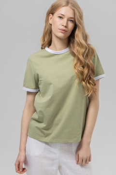 Майка Romgil РП0131-ХЛ4 светло-оливковый, белый - фото 1