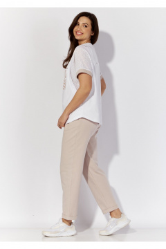 Блуза, брюки TAiER 1365 белый_бежевый - фото 4