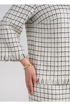 Блуза FASHION CENTRE П-4341 белый_черный_серебро - фото 4