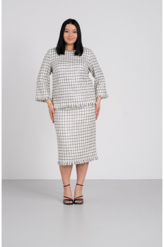 Блуза FASHION CENTRE П-4341 белый_черный_серебро - фото 1