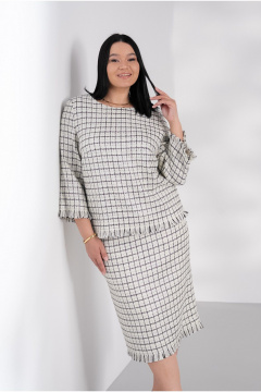 Юбка FASHION CENTRE П-4342 белый_черный_серебро - фото 2