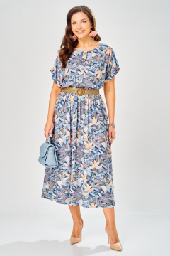 Платье Твой имидж 2396 голубой_с_принтом - фото 1