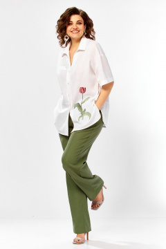 Блуза, брюки Jurimex 3498 зеленый-белый - фото 2