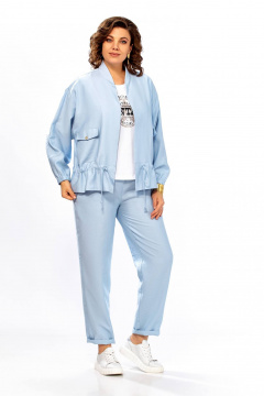 Брюки, жакет Ольга Стиль С-1011 голубой - фото 1