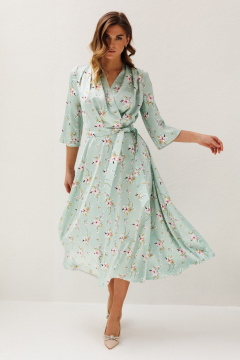 Платье Ларс Стиль 1213 мята_цветы - фото 1