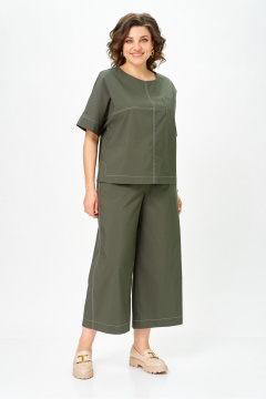Блуза, брюки DaLi 7082.2 хаки - фото 1
