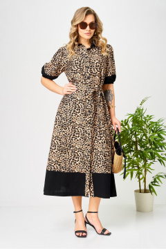 Платье AVA fashion М-194 черный-бежевый - фото 4