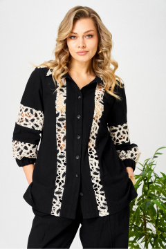 Брюки, рубашка AVA fashion М-195 черный - фото 4