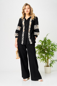 Брюки, рубашка AVA fashion М-195 черный - фото 3