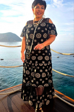 Платье Vittoria Queen 28173 черно-бежевый - фото 4