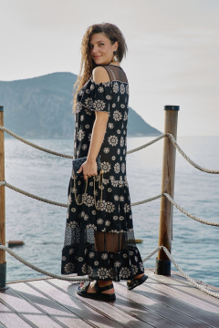 Платье Vittoria Queen 28173 черно-бежевый - фото 3