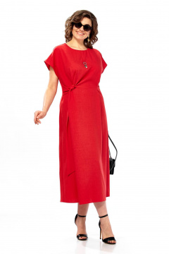 Платье Ольга Стиль С-1019 красный - фото 5