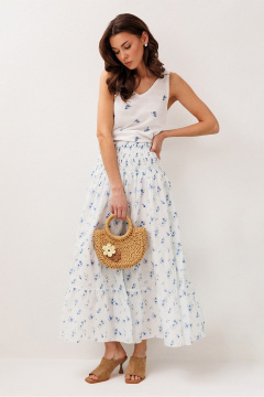 Юбка Butеr 3299 голубые цеты - фото 4