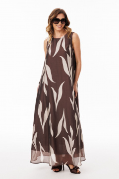 Платье EOLA 3078 шоколадный_с_ рисунком - фото 4