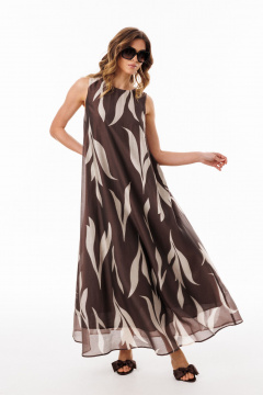 Платье EOLA 3078 шоколадный_с_ рисунком - фото 3