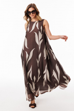 Платье EOLA 3078 шоколадный_с_ рисунком - фото 2