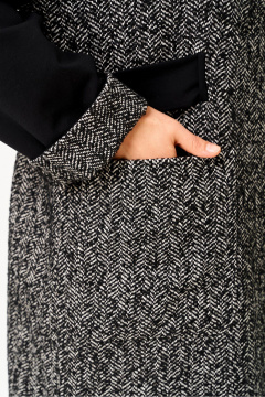 Пальто DaLi 5829 серое с чёрным - фото 3