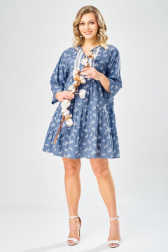 Платье Твой имидж 2382 синий_принт - фото 4