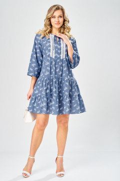 Платье Твой имидж 2382 синий_принт - фото 3