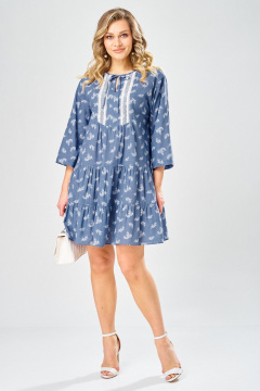 Платье Твой имидж 2382 синий_принт - фото 2