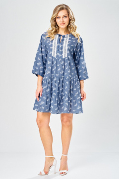 Платье Твой имидж 2382 синий_принт - фото 1