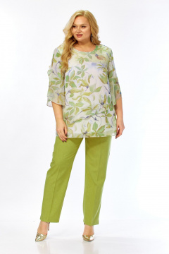 Блуза, брюки Элль-стиль 2461 фисташка - фото 5