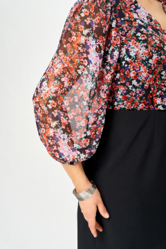 Платье Орхидея 1675 черный_цветы - фото 4