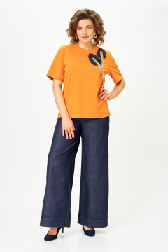 Брюки, футболка Michel chic 1368/1 манго-синий - фото 1