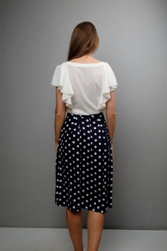 Блуза с крылышками и V-образной горловиной из шифона Mita ЖМ1052 белый - фото 3