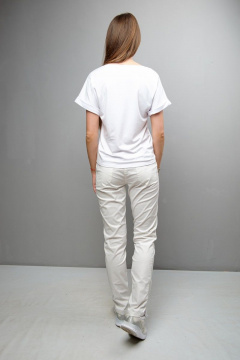 Длинная летняя блуза прямого силуэта с принтом из вискозы Mita ЖМ1097 белый - фото 3