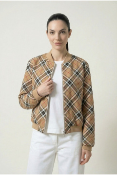 Жакет Nova Line 10523 клетка бежевая - фото 1