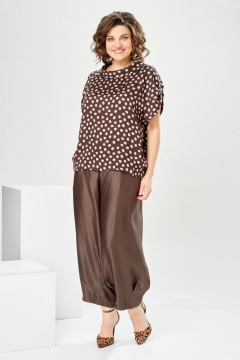 Блуза, брюки Romanovich Style 2-2924 коричневый - фото 2