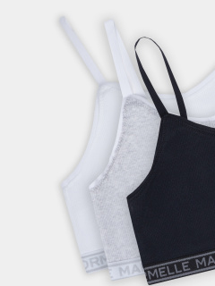 Топ Mark Formelle 517708-3/25-36190Б-1 белый_серый_меланж_4306_А_черный - фото 2