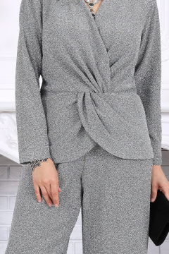 Блуза, брюки Ninele 6107 серебро - фото 3
