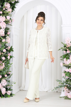 Брюки, жакет, топ Ninele 7518 молочный - фото 5