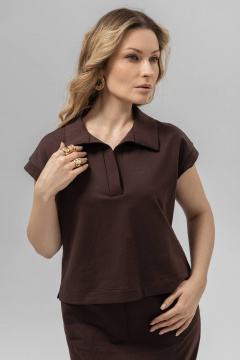 Блуза, юбка Romgil РП0133-ХЛ4 шоколадный - фото 3