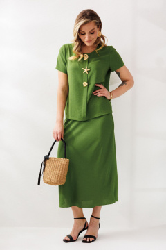 Блуза, юбка Mubliz 333 олива - фото 4