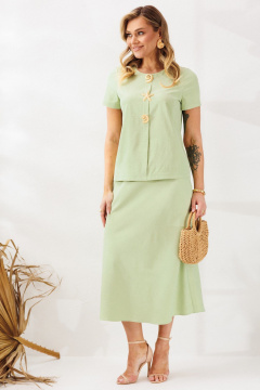 Блуза, юбка Mubliz 333 фисташка - фото 5