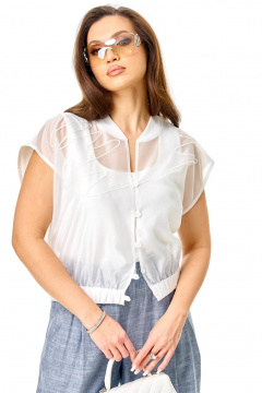 Брюки, бомбер, топ Karina deLux M-1436 голубой+белый - фото 3