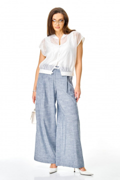 Брюки, бомбер, топ Karina deLux M-1436 голубой+белый - фото 2