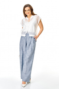 Брюки, бомбер, топ Karina deLux M-1436 голубой+белый - фото 1