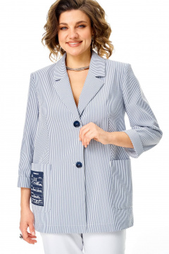 Брюки, жакет Karina deLux M-1444 голубой+белый - фото 4