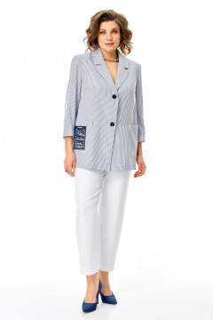 Брюки, жакет Karina deLux M-1444 голубой+белый - фото 1