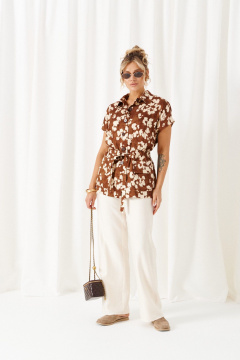 Брюки, жакет, топ Beautiful&Free 6453 молочно-коричневый - фото 1