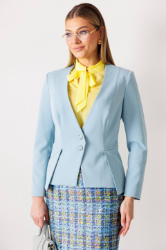 Блуза, жакет, юбка Мода Юрс 26-2811 голубой_желтый - фото 5