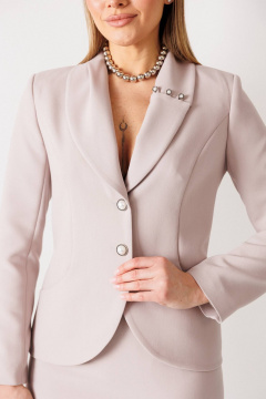 Жакет, юбка Мода Юрс 25-2942 серо-бежевый - фото 4