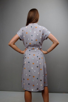 Платье полуприлегающего силуэта с карманами Mita ЖМ1038 серый_фон-горох - фото 3